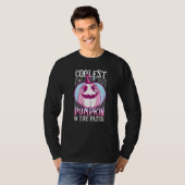 T-shirt Citrouille la plus cool du patch Trans Flag Jack O (Devant entier)