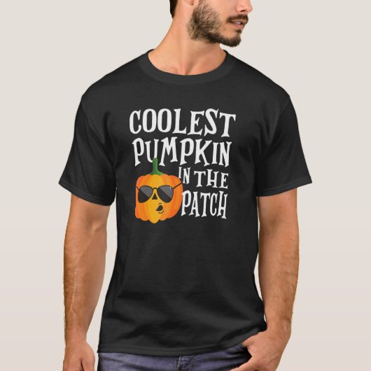 T-shirt Citrouille Le Plus Cool Dans Le Costume Halloween  (Devant)