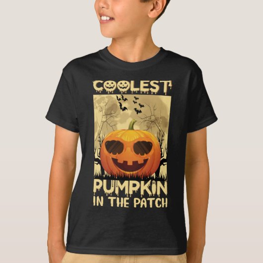 T-shirt citrouille le plus cool dans le patch (Devant)