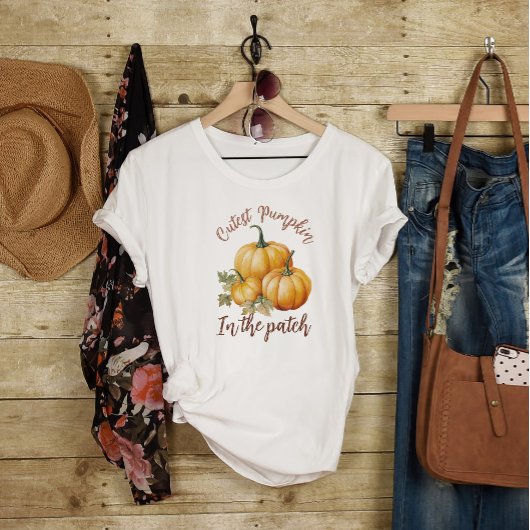 T-shirt Citrouille Le Plus Cutest Dans Le Patch