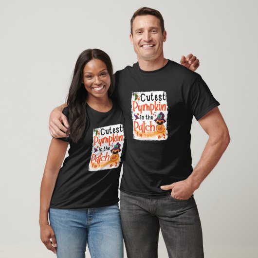 T-shirt Citrouille Le Plus Cutest Dans Le Patch Funny Fall (Unisexe)