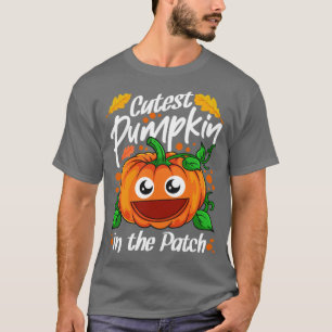 T-shirt Citrouille Le Plus Cutest Dans Le Patch Halloween2