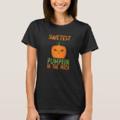 T-shirt Citrouille Le Plus Doux Dans Le Patch Girl Hallowe (Devant)