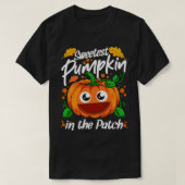 T-shirt Citrouille Le Plus Doux Dans Le Patch Halloween1 (Design devant)