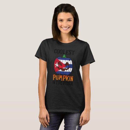 T-shirt Citrouille le plus froid dans le Patch drapeau cub (Devant entier)