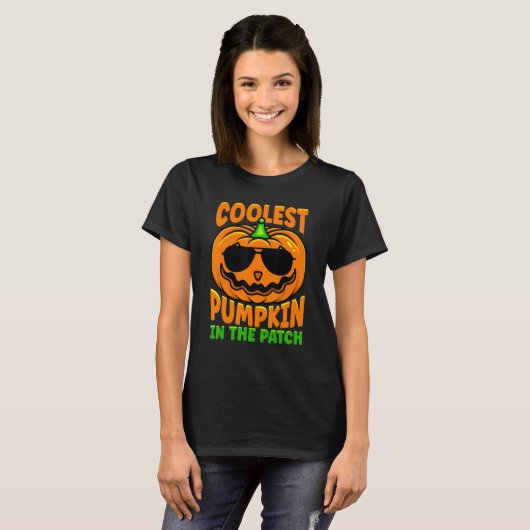 T-shirt Citrouille le plus froid dans le Patch Éffrayant H (Devant entier)