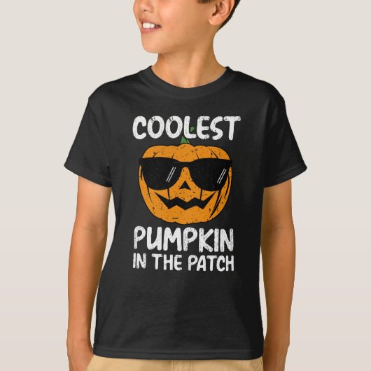 T-shirt Citrouille le plus froid dans le patch, Halloween (Devant)