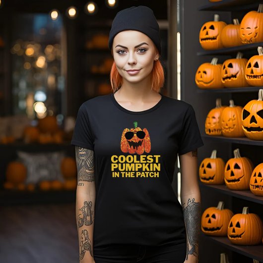 T-shirt Citrouille le plus froid dans le Patch Halloween