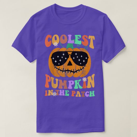 T-shirt Citrouille le plus froid dans le Patch Halloween e (Design devant)