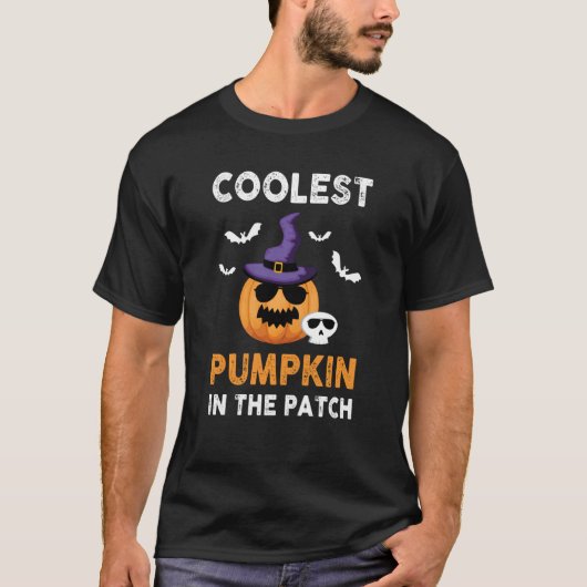 T-shirt Citrouille le plus froid dans le Patch Halloween F (Devant)