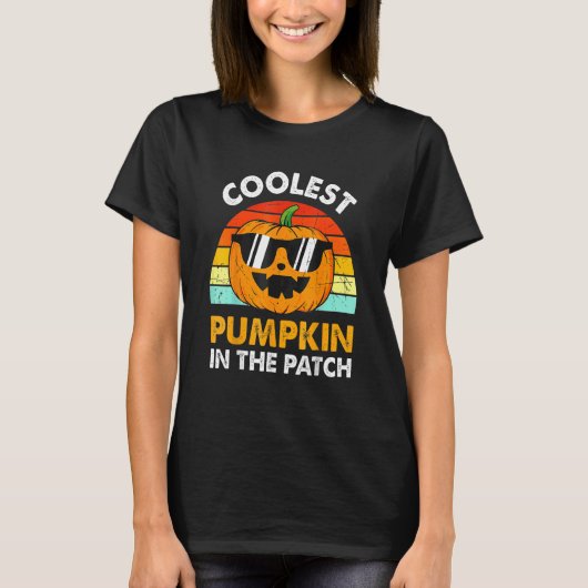 T-shirt Citrouille le plus froid dans le Patch Halloween G (Devant)