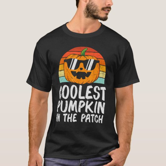 T-shirt Citrouille le plus froid dans le Patch Halloween G (Devant)