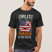T-shirt Citrouille le plus froid dans le Patch US Drapeau  (Devant)
