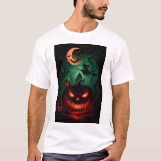 T-shirt Citrouille maléfique sous la lune de sang | Sorciè