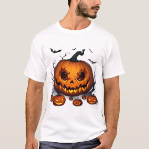 T-shirt Citrouille massive d'Halloween avec des yeux lumin