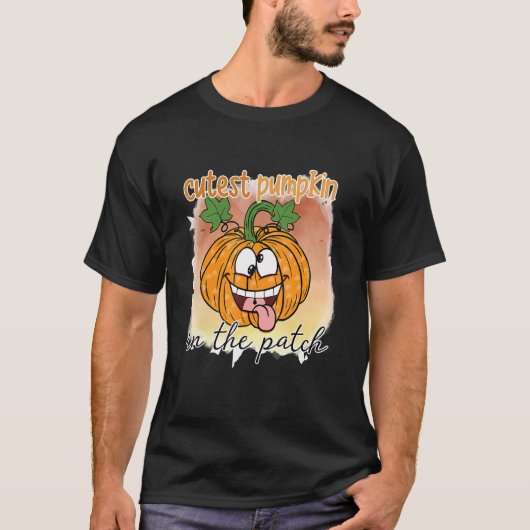 T-shirt Citrouille mignon dans la conception du patch (Devant)