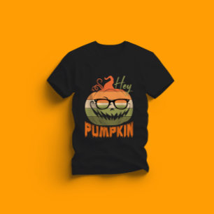 T-shirt citrouille mignon Halloween - hey design citrouill
