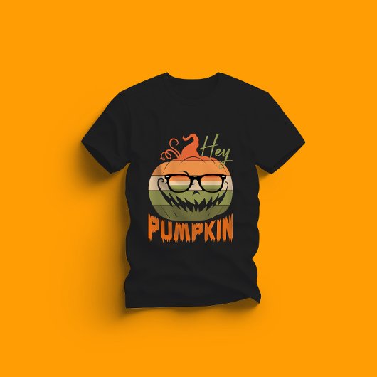 T-shirt citrouille mignon Halloween - hey design citrouill
