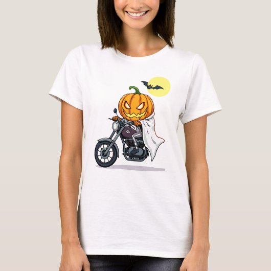 T-shirt Citrouille moto (Devant)