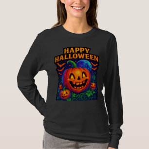 T-shirt Citrouille Neon Glow "Happy Halloween"