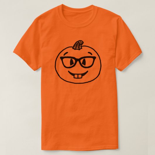 T-shirt Citrouille Nerdy Emoji Chemise Nerd Halloween Emoj (Design devant)