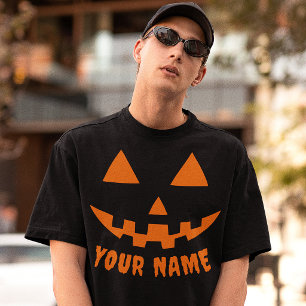 T-shirt Citrouille orange personnalisée Halloween Votre no