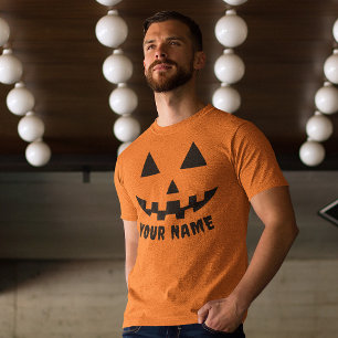 T-shirt Citrouille orange personnalisée Halloween Votre no