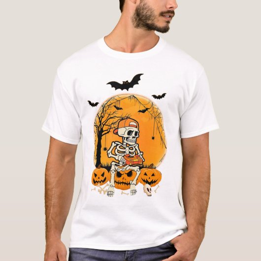 T-shirt Citrouille osseuse d'Halloween (Devant)