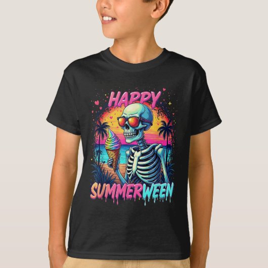 T-shirt Citrouille Pastèque d'été Joyeux Summerween (Devant)