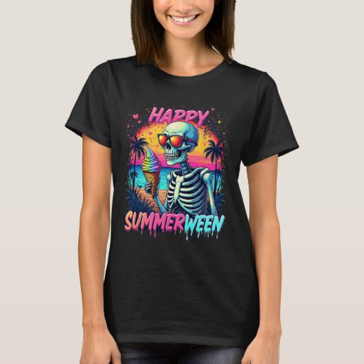 T-shirt Citrouille Pastèque d'été Joyeux Summerween (Devant)