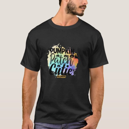 T-shirt Citrouille Patch Cutie Halloween Automne Longues M (Devant)