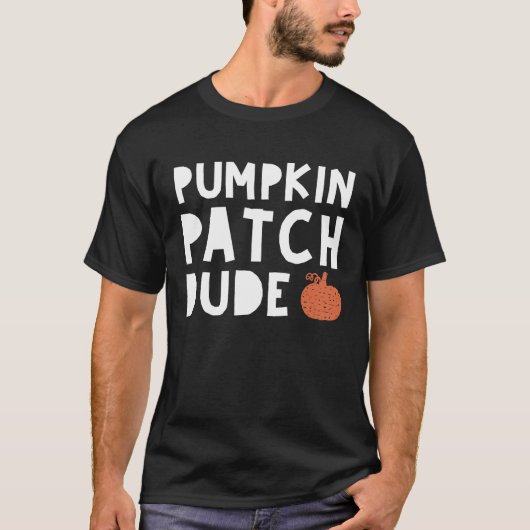 T-shirt Citrouille Patch Dude Fall Boy Kid Distressed Pump (Devant)