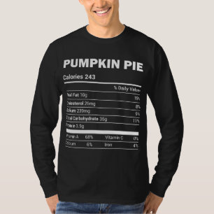 T-shirt Citrouille Pie Nutrition Tee Drôle Correspondance