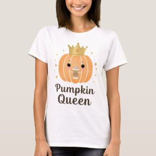 T-shirt Citrouille Queen Cute Couronne d'automne Design gr