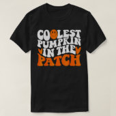 T-shirt Citrouille Retro Coolest Dans Le Patch Halloween (Design devant)