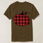 T-shirt Citrouille Rouge Buffalo Plaid Motif Automne Autom (Design devant)