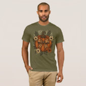 T-shirt Citrouille rustique avec Bow Plaid et Fleurs d'Aut (Devant entier)