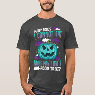 T-shirt Citrouille sarcelle Halloween Allergie alimentaire