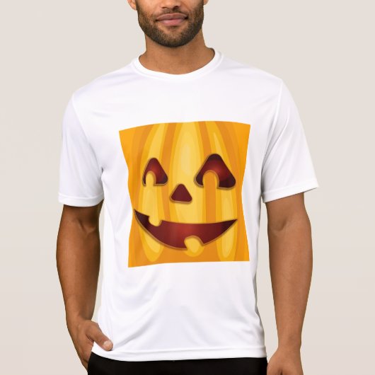 T-shirt Citrouille sculpté souriant design Halloween (Devant)