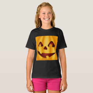 T-shirt Citrouille sculpté souriant Halloween design T-shi