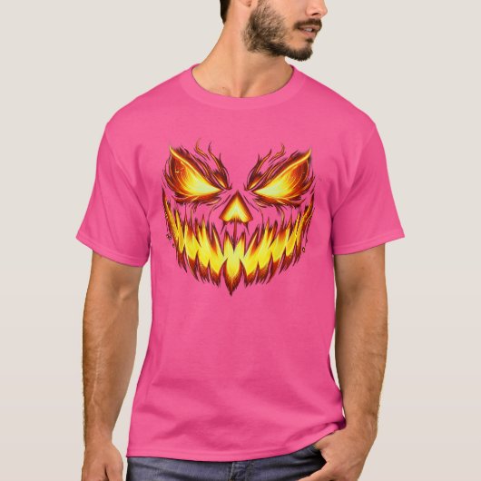T-shirt Citrouille sculptée visage de Jack O Lantern effra (Devant)
