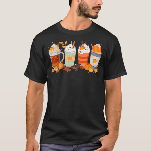 T-shirt Citrouille Spice Coffee Latte Automne Saison Autom (Devant)