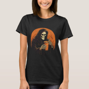 T-shirt Citrouille Spice Latte Café Automne Halloween Grim