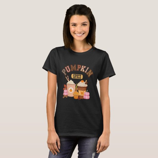 T-shirt Citrouille Spice Latte Café Halloween Hello Fall S (Devant entier)