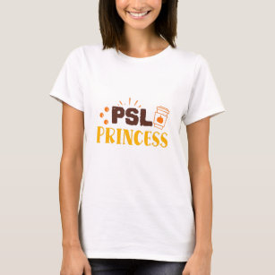 T-shirt Citrouille Spice Latte Princess Girly Citation d'a