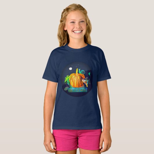T-shirt Citrouille Spirit Magique Amusement Halloween Anim (Devant entier)