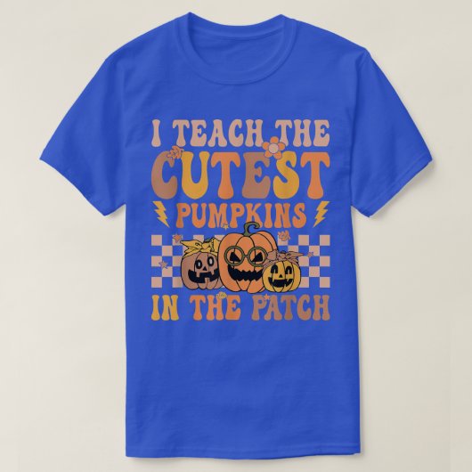 T-shirt Citrouille Super Retro Dans Le Patch Hallowee (Design devant)