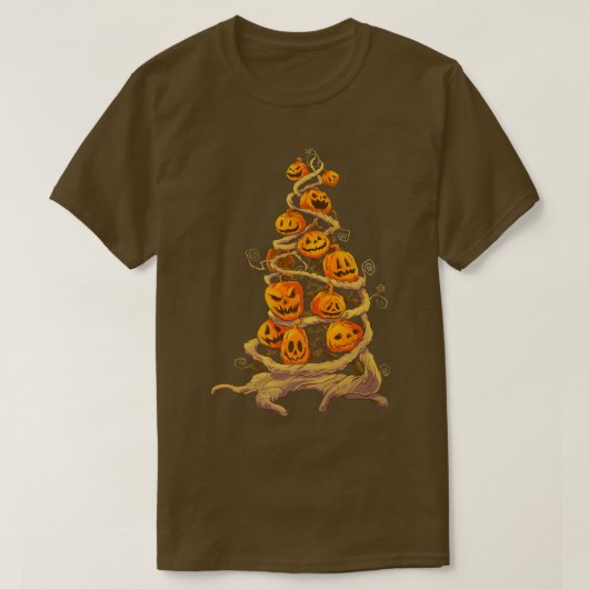 T-shirt Citrouille Tree Patch Jackolantern Automne Hallow  (Design devant)