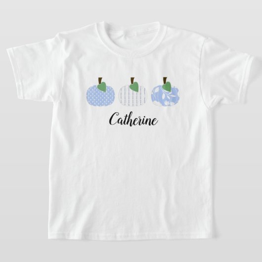 T-shirt Citrouille trio Filles Bleu clair (Poser)