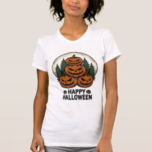 T-shirt Citrouille Vintage Halloween Jack O Lanterne Fores